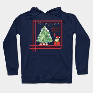 HO HO HO Merry Christmas Santa Cat Hoodie